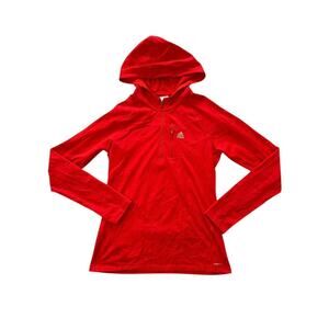 Adidas Climalite Long Sleeve Athletic Women's Hooded 1/4 Zip Jacket Size L